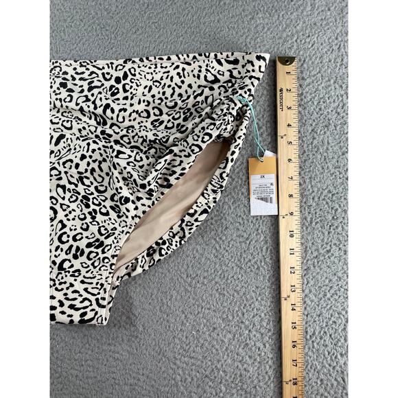 Kona Sol Swim Bottoms Womens 2X Multicolor Animal Print High Waist NWT - Picture 7 of 11